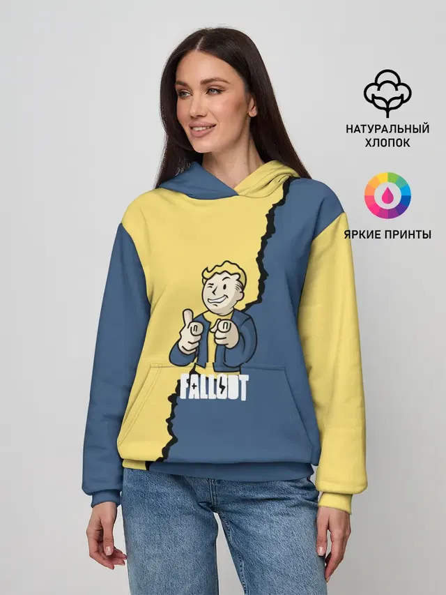 Женское худи с принтом «Fallout logo boy»