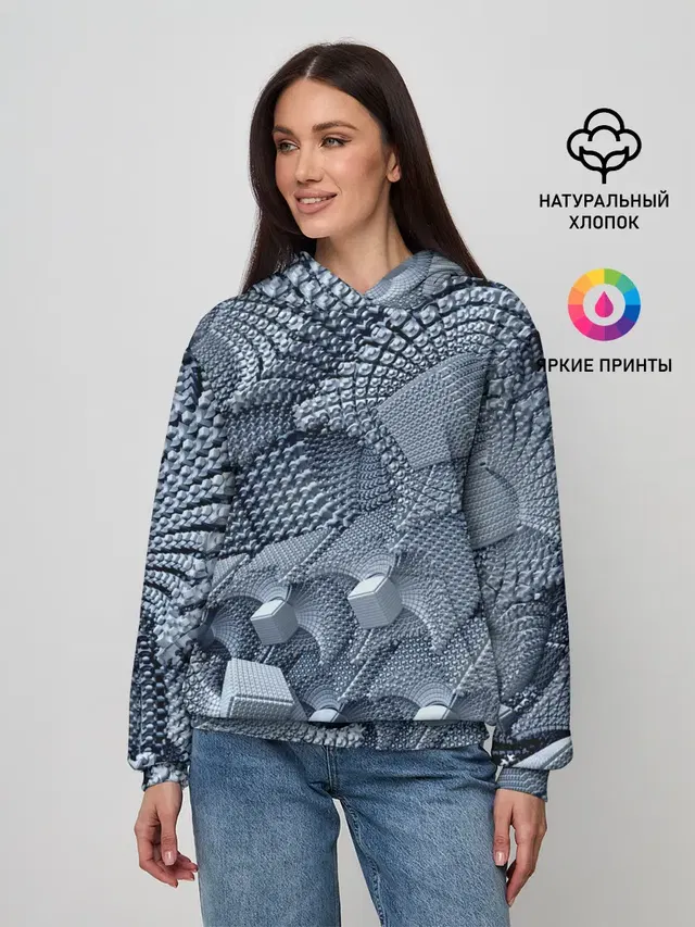 Женское худи с принтом «Grey»
