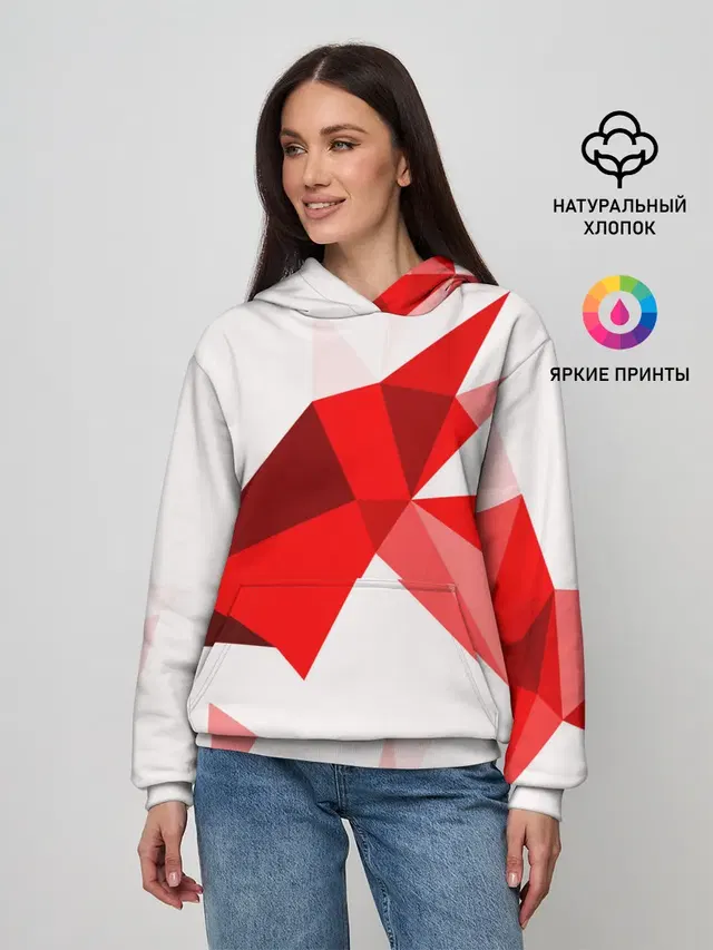 Женское худи с принтом «Геометрия — GEOMETRY RED»