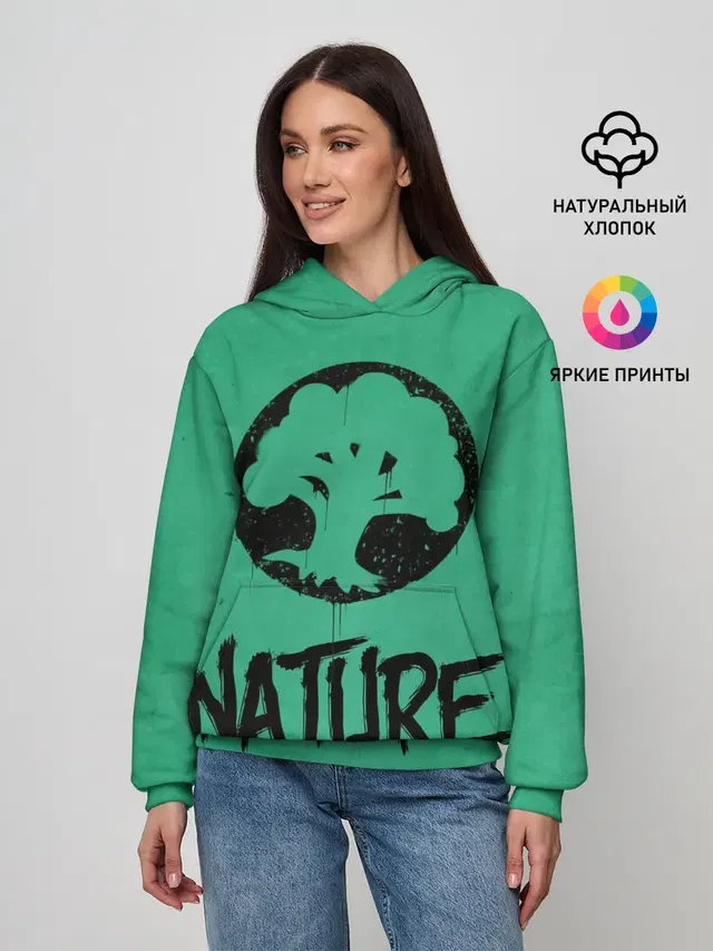 Женское худи с принтом «Magic:The Gathering — Emblems Nature»