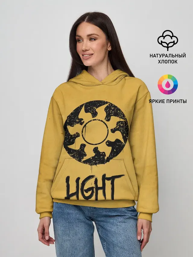 Женское худи с принтом «Magic:The Gathering — Emblems Light»
