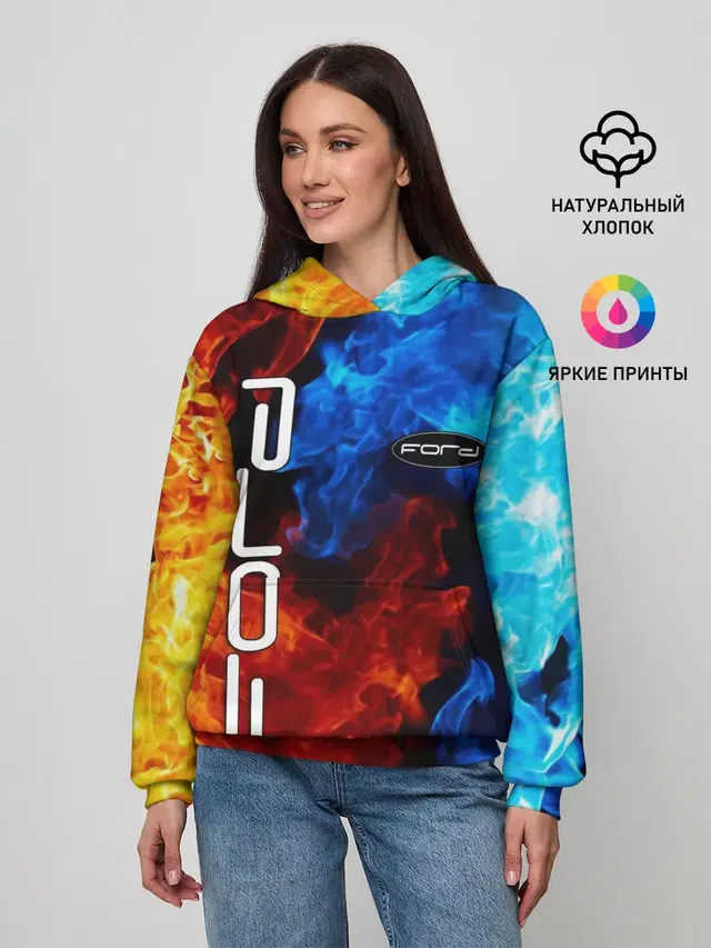 Женское худи с принтом «Fire»