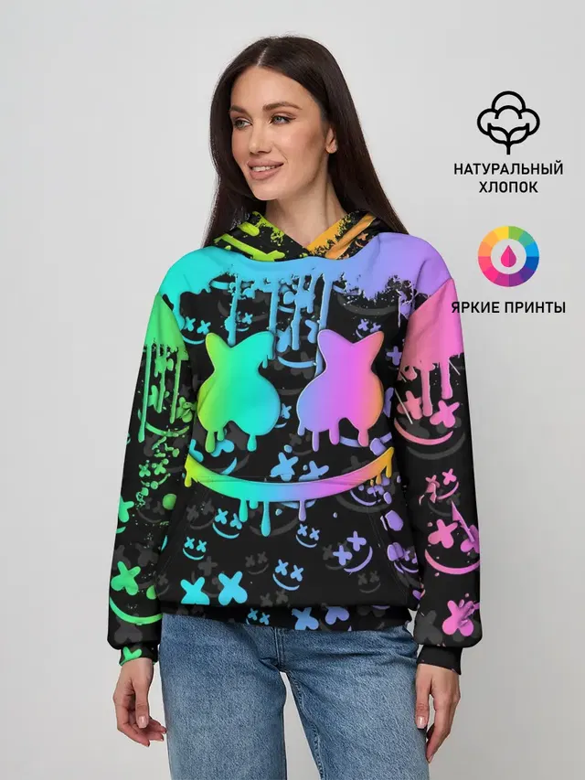 Женское худи с принтом «Marshmello»