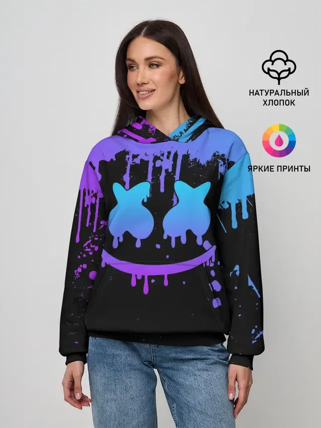 Женское худи с принтом «Marshmello»