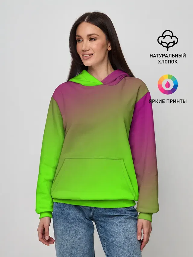 Женское худи с принтом «Tie-Dye — Кислотная»