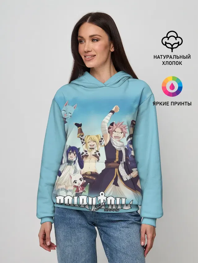 Женское худи с принтом «Хвост Феи — Fairy Tail Heroes»
