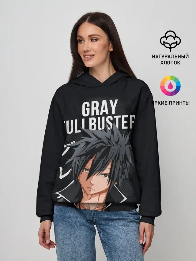 Женское худи с принтом «Хвост Феи — Gray Fullbuster»