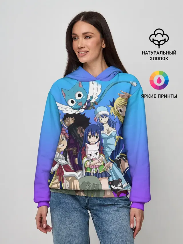 Женское худи с принтом «Хвост Феи — All heroes of Fairy Tail»