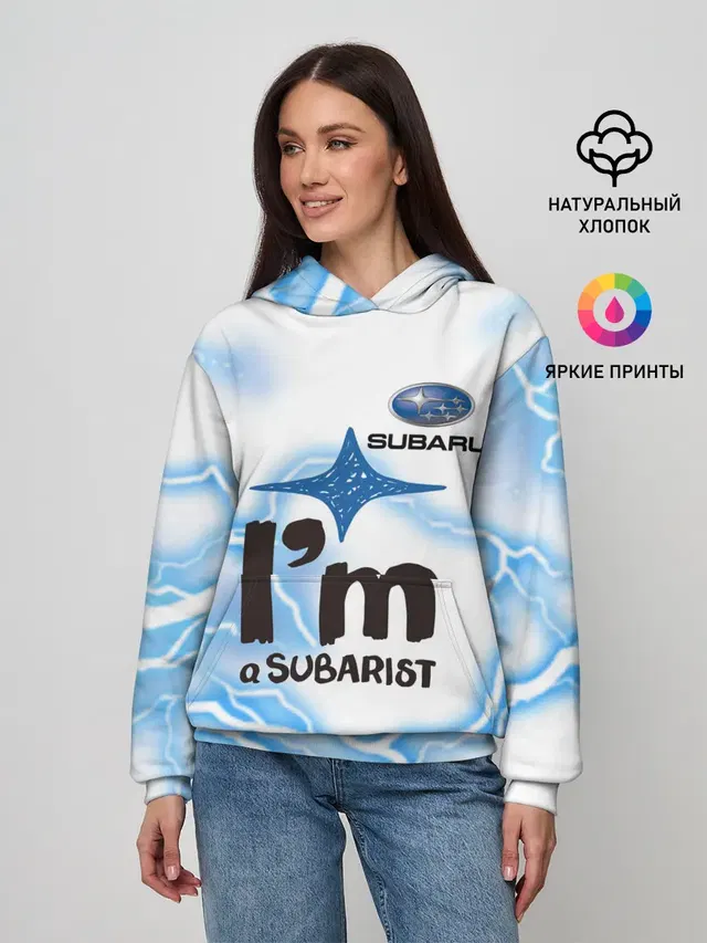 Женское худи с принтом «Subaru»