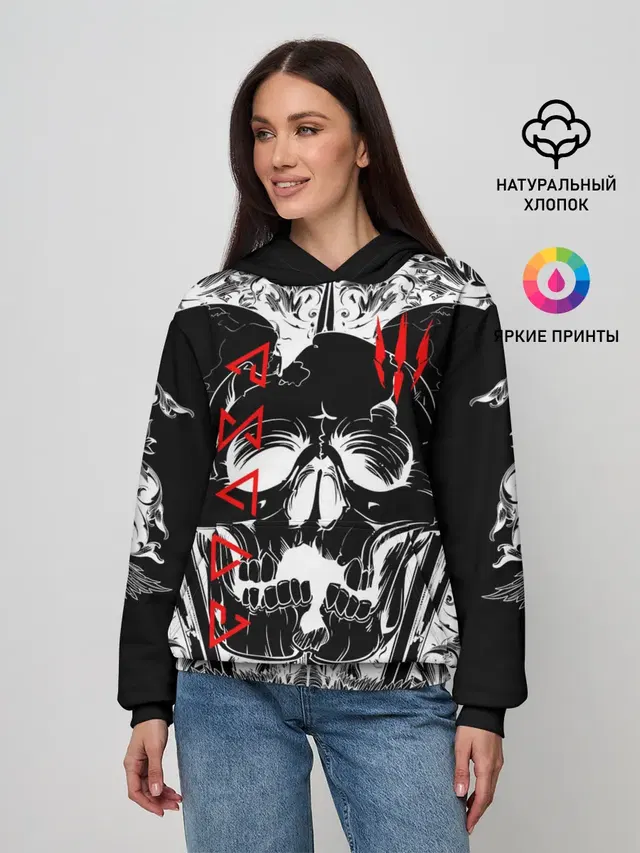 Женское худи с принтом «Skull»