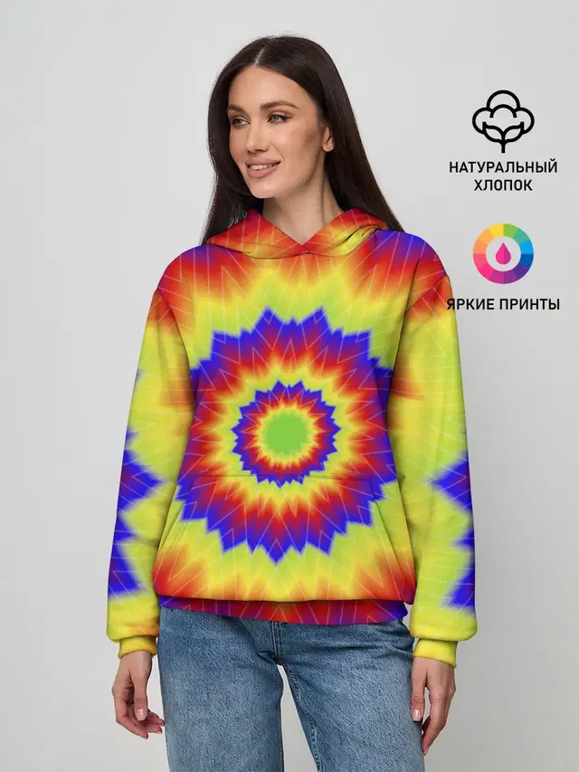 Женское худи с принтом «Tie-Dye»