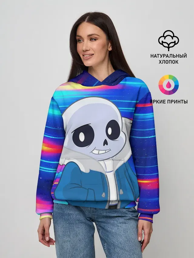 Женское худи с принтом «Sans undertale Санс»