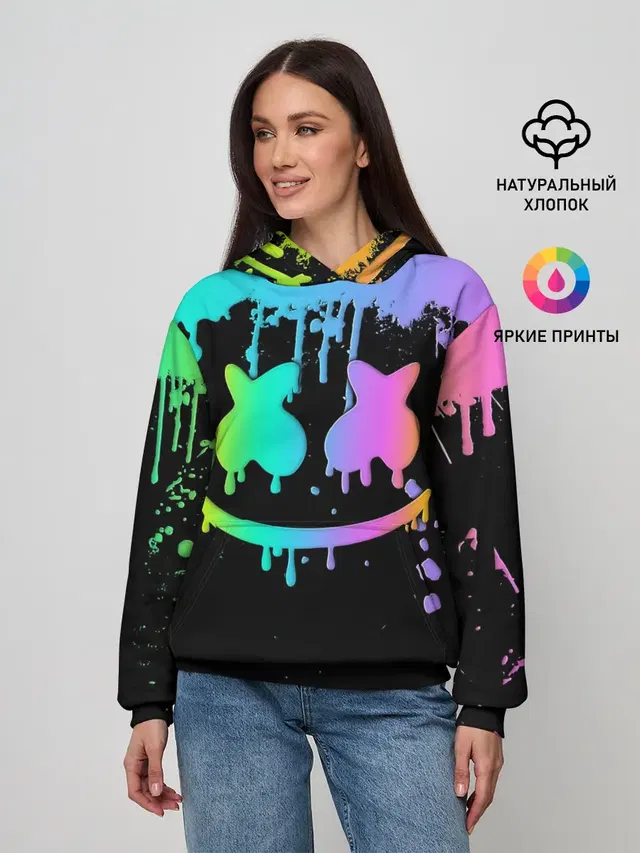 Женское худи с принтом «Marshmello»