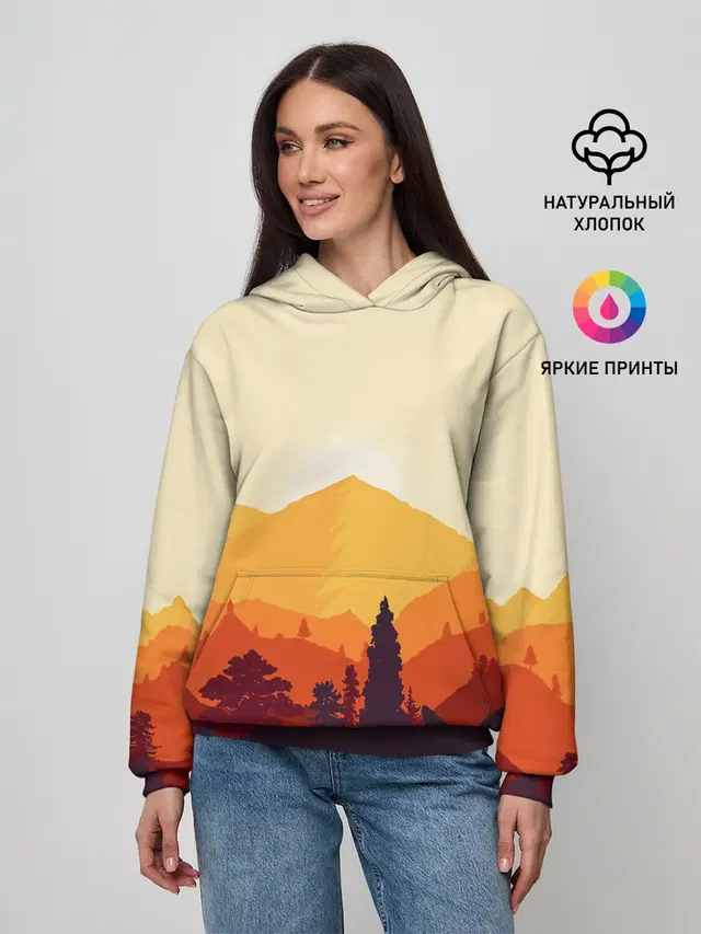 Горы закат пейзаж лиса арт