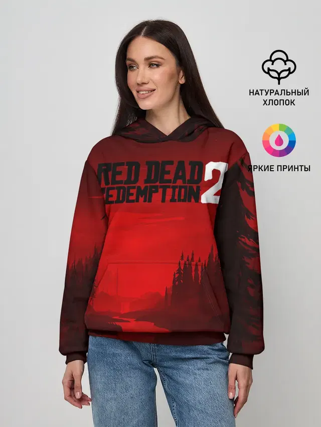 Женское худи с принтом «River — Red Dead Redemption 2»