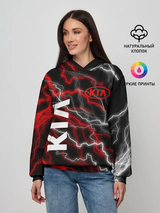 Женское худи с принтом «KIA»