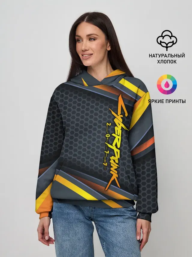Женское худи с принтом «Cyberpunk 2077»