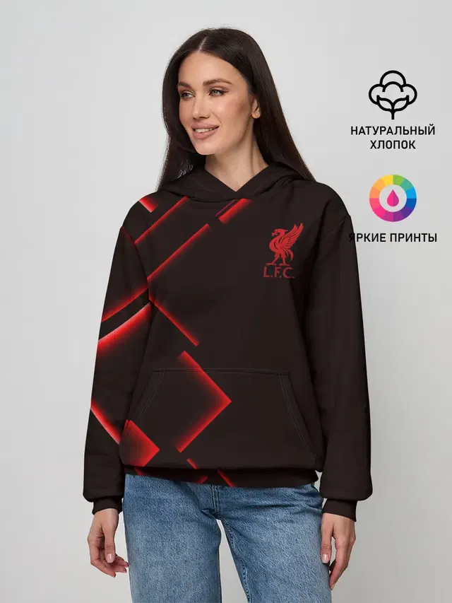 Женское худи с принтом «Geometric abstraction — Liverpool F.C.»