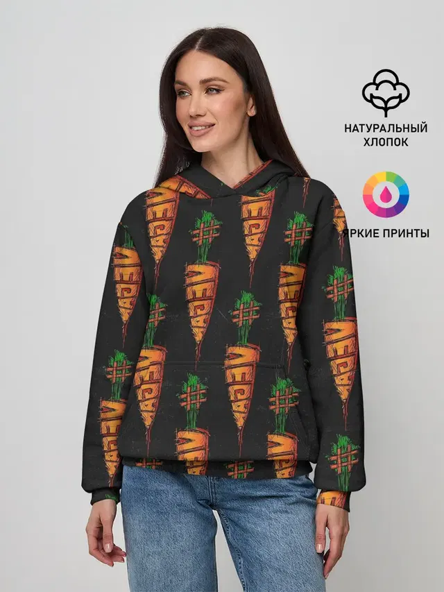 Женское худи с принтом «Vegan»