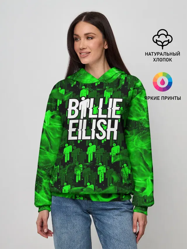 Женское худи с принтом «Billie Eilish»