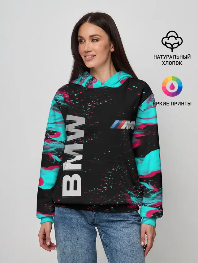 Женское худи с принтом «BMW»