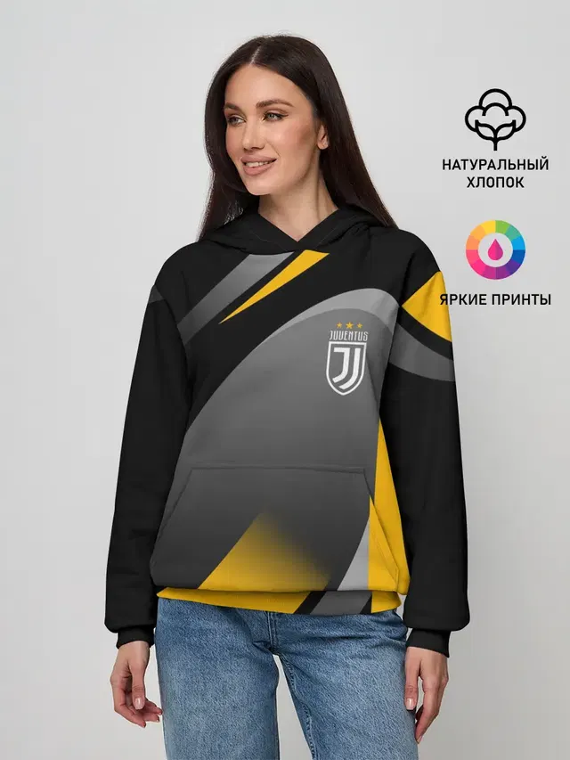 Женское худи с принтом «Ювентус — Juventus Uniform»