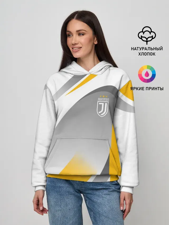 Женское худи с принтом «Ювентус — Juventus Uniform»