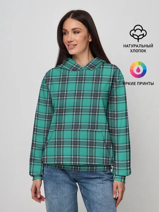 Женское худи с принтом «Tartan — Джентльмены»