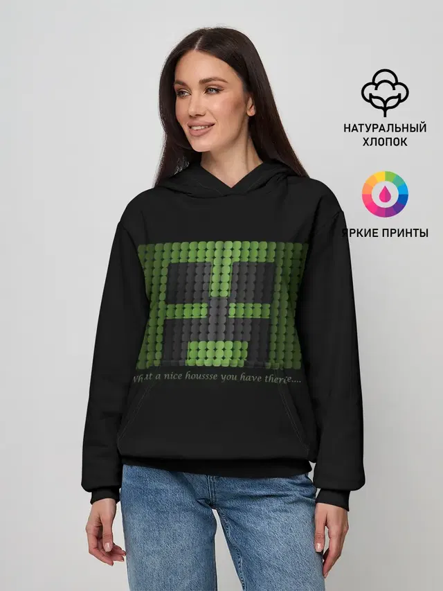 Женское худи с принтом «Майнкрафт — MINECRAFT CREEPER»
