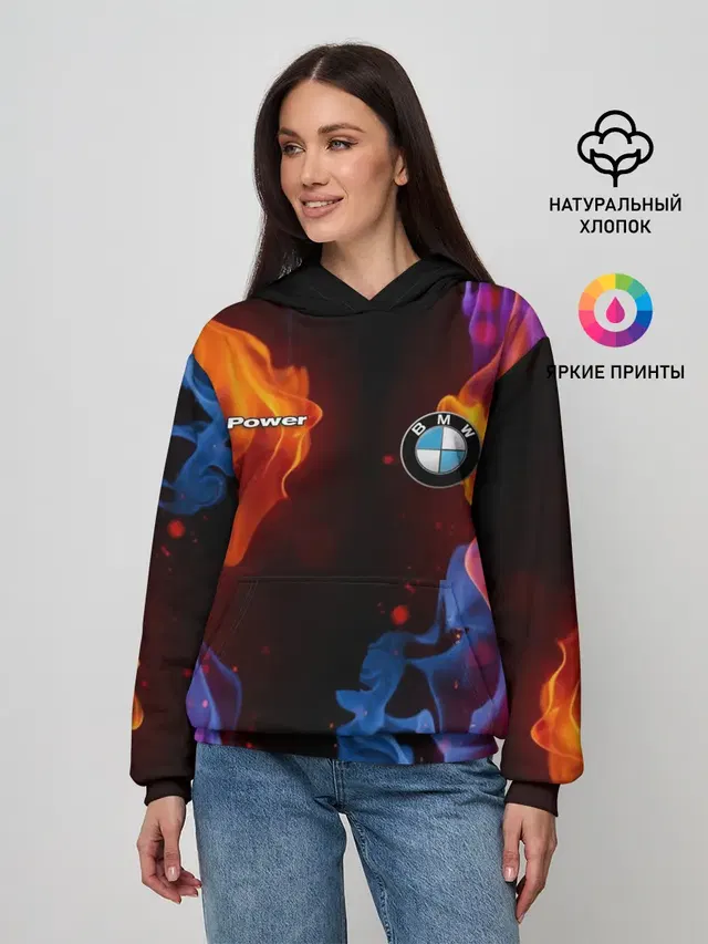 Женское худи с принтом «BMW»