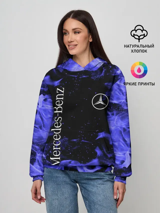 Женское худи с принтом «Merсedes — MERCEDES»