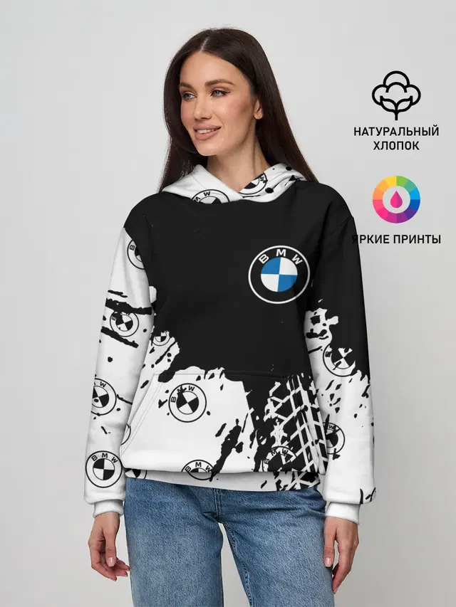 Женское худи с принтом «BMW»