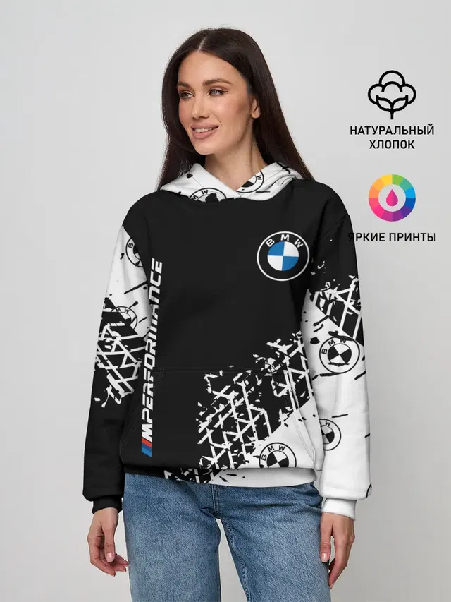 Женское худи с принтом «BMW»