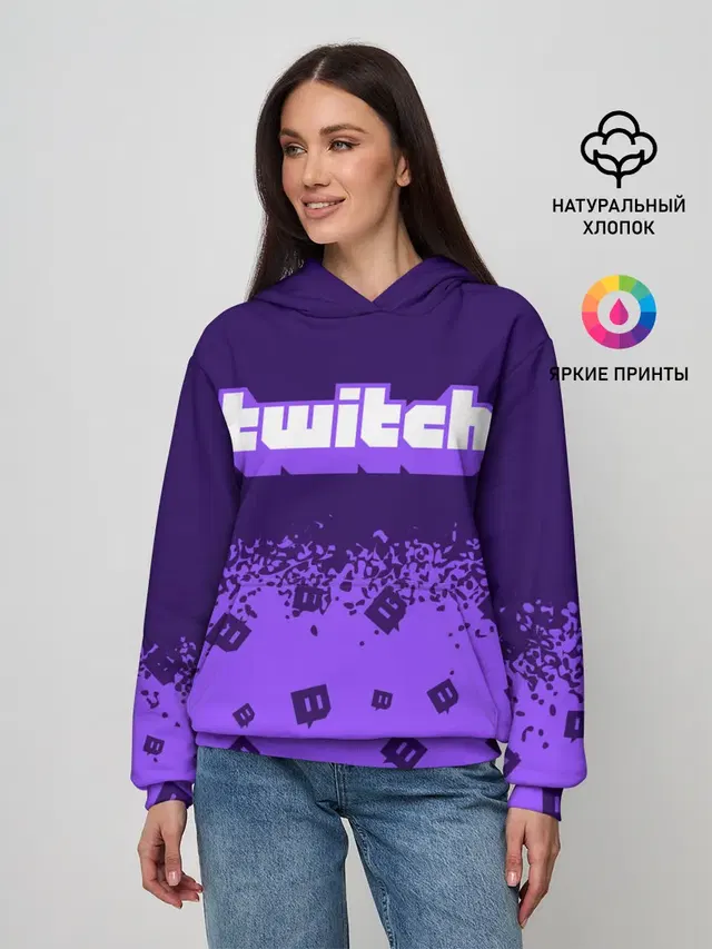 Женское худи с принтом «Разные игры — TWITCH — ТВИЧ»