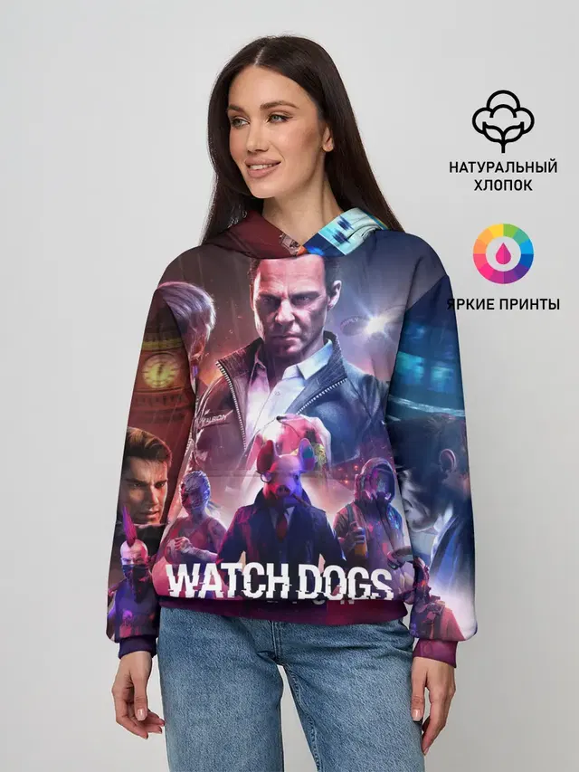 Женское худи с принтом «Watch Dogs Legion»