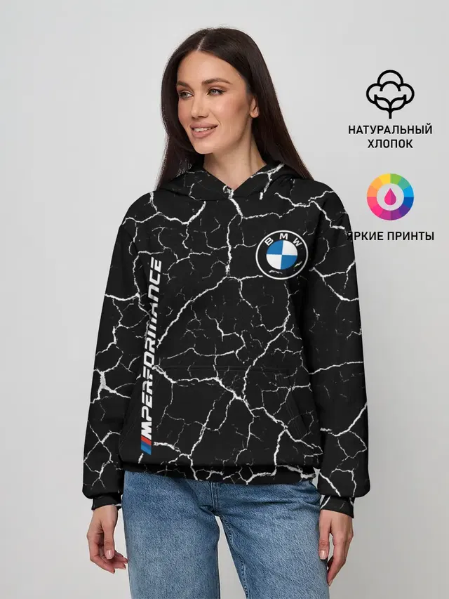 Женское худи с принтом «BMW»