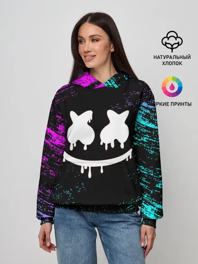 Женское худи с принтом «Marshmello»