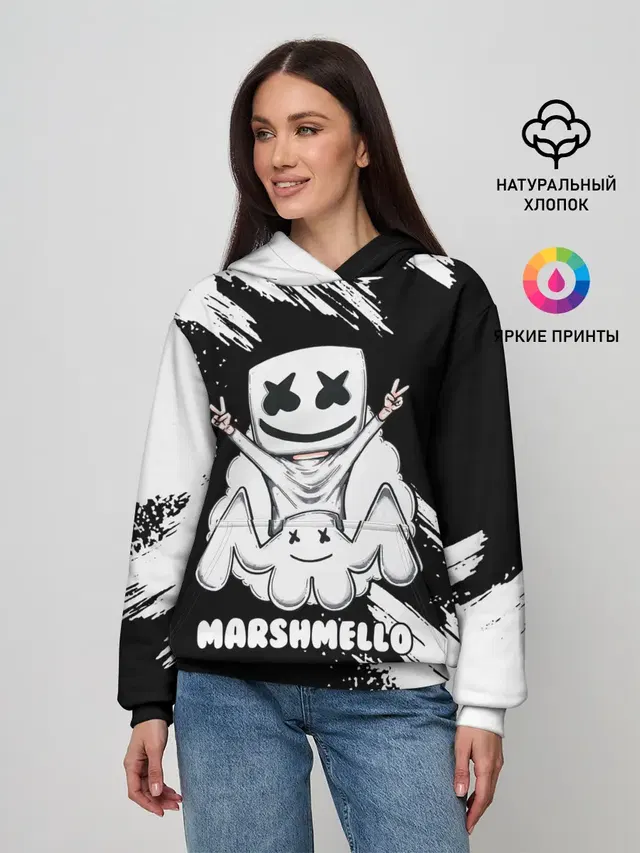 Женское худи с принтом «Marshmello»