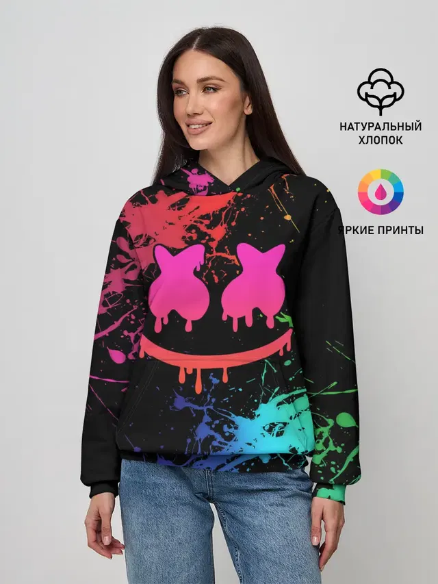 Женское худи с принтом «Marshmello»