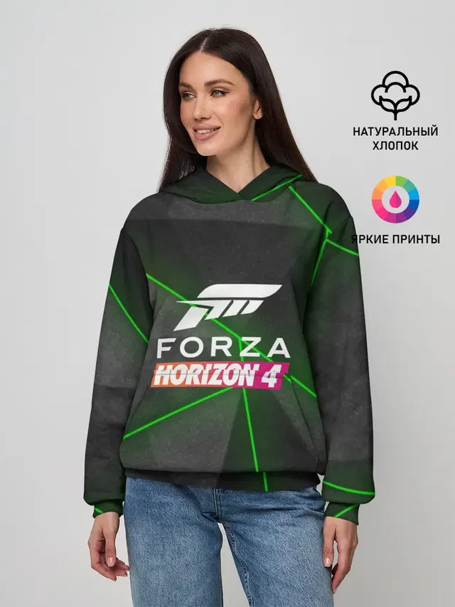 Женское худи с принтом «Forza Horizon — Forza Horizon 4 Hi-tech»