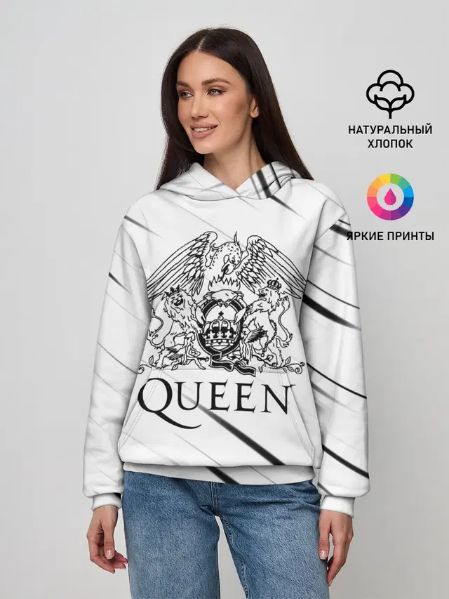 Женское худи с принтом «QEEN Куин»