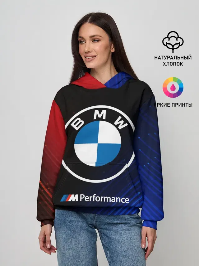 Женское худи с принтом «BMW»