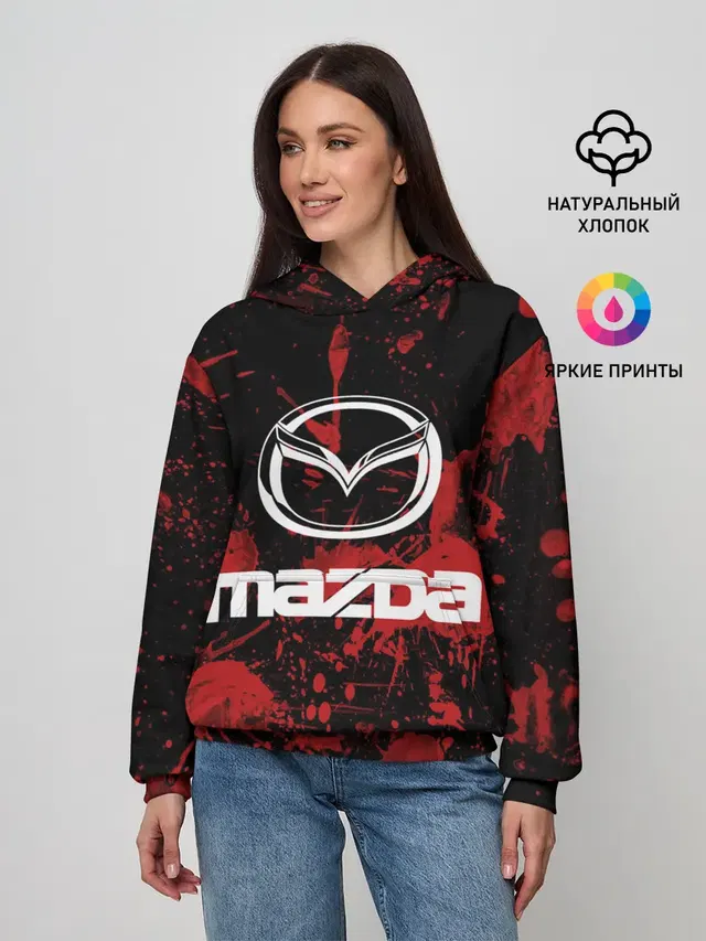 Женское худи с принтом «Mazda»