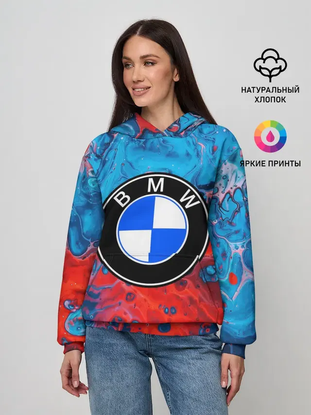 Женское худи с принтом «BMW»