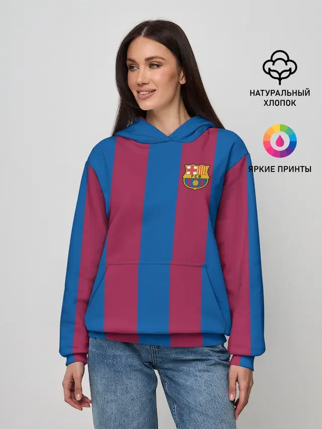 Женское худи с принтом «Барселона — FC Barcelona 20/21»