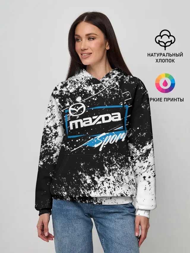 Женское худи с принтом «Mazda — MAZDA SPORT»
