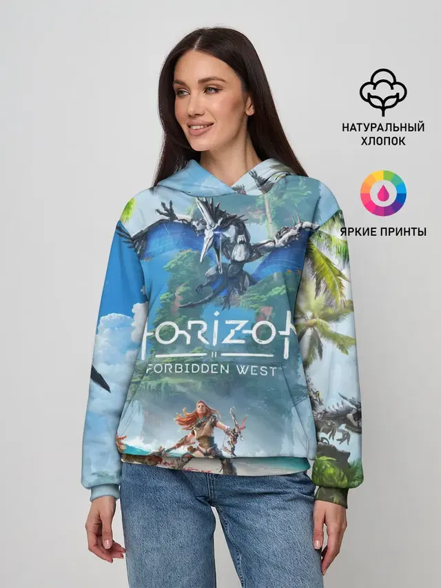 Женское худи с принтом «Horizon Zero Dawn — Horizon Forbidden West»