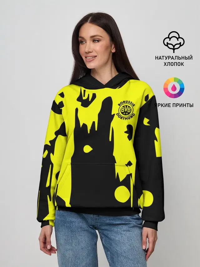 Женское худи с принтом «Abstract background — FC Borussia»