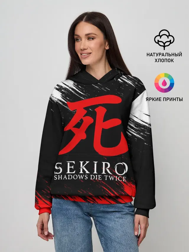 Женское худи с принтом «Shadows Die Twice — Sekiro: Shadows Die Twice 12»
