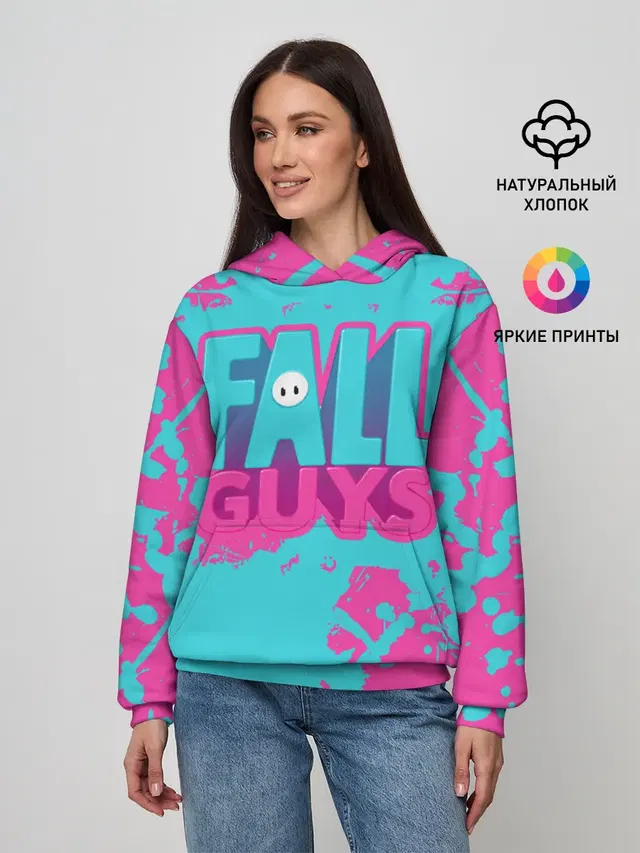 Женское худи с принтом «Fall Guys — Fall Guys: Ultimate Knockout»